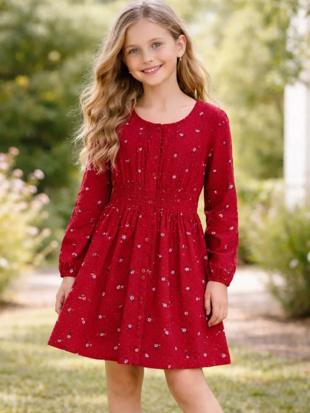 GAP Kids red floral dress girls large